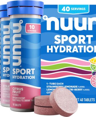 Nuun Sport Electrolyte Tablets Mixed Flavor, GF & Vegan, 4 Pack | 40 Servings with Magnesium, Calcium, Potassium, Chloride & Sodium, Gluten Free & Vegan