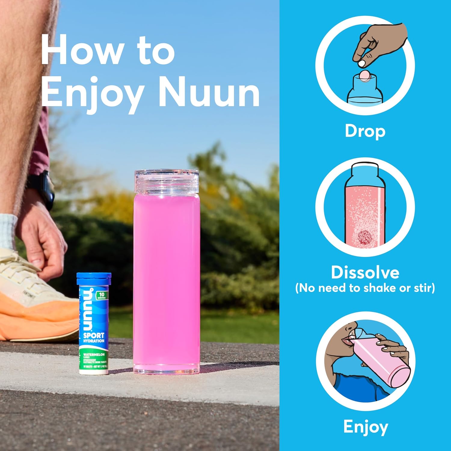 Nuun Sport Electrolyte Tablets Mixed Flavor, GF & Vegan, 4 Pack | 40 Servings with Magnesium, Calcium, Potassium, Chloride & Sodium, Gluten Free & Vegan - Image 6