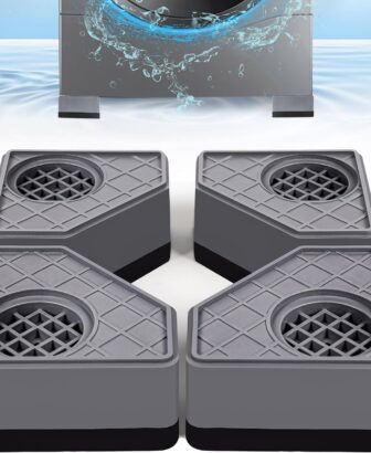 4Pcs Anti Vibration Pads for Washing Machine, Reduce Washer Dryer Moving | Washer and Dryer Pedestals,Prevents Noise Vibration Transfer, Antivibration Stabilizer Support Feet (Increase1.8in)