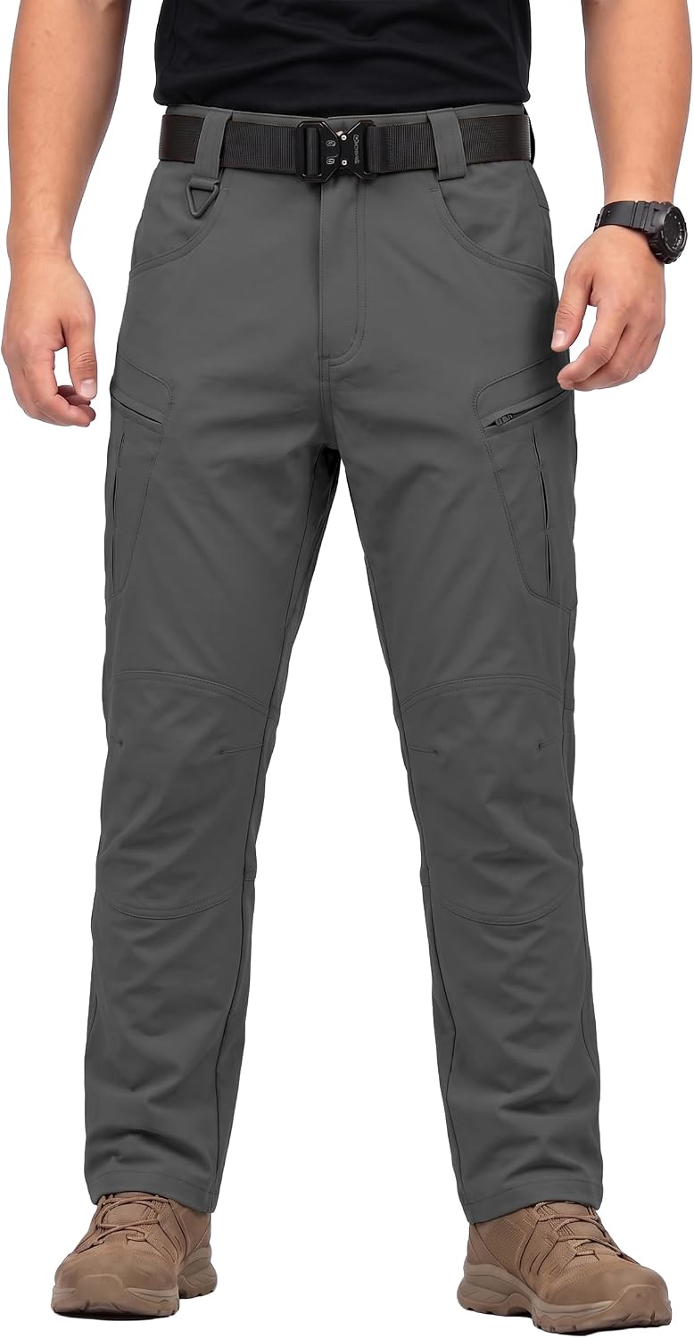 Men's Stretch Tactical Pants Waterproof Ripstop Fabric Cargo Pants Lightweight Casual Hiking Outdoor Work Pants (No Belt) - Image 2