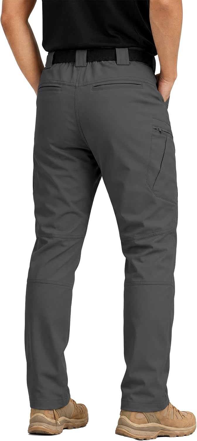 Men's Stretch Tactical Pants Waterproof Ripstop Fabric Cargo Pants Lightweight Casual Hiking Outdoor Work Pants (No Belt) - Image 4