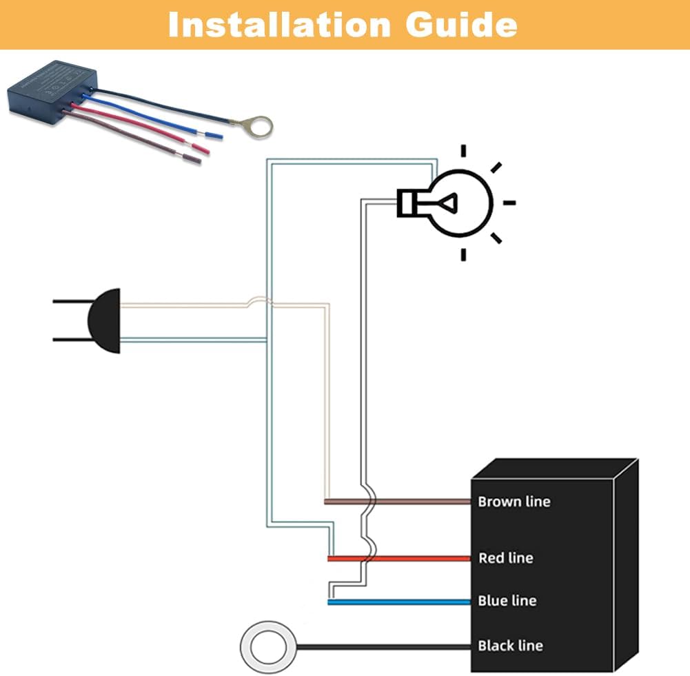3 Way Touch Sensor Dimmer, Touch Dimmer Switch Desk Lamp Repair Kits Control Module, Replacement Sensor with 3 Levels Dimming Function Light Dimmer(Size:2 Pcs) - Image 3