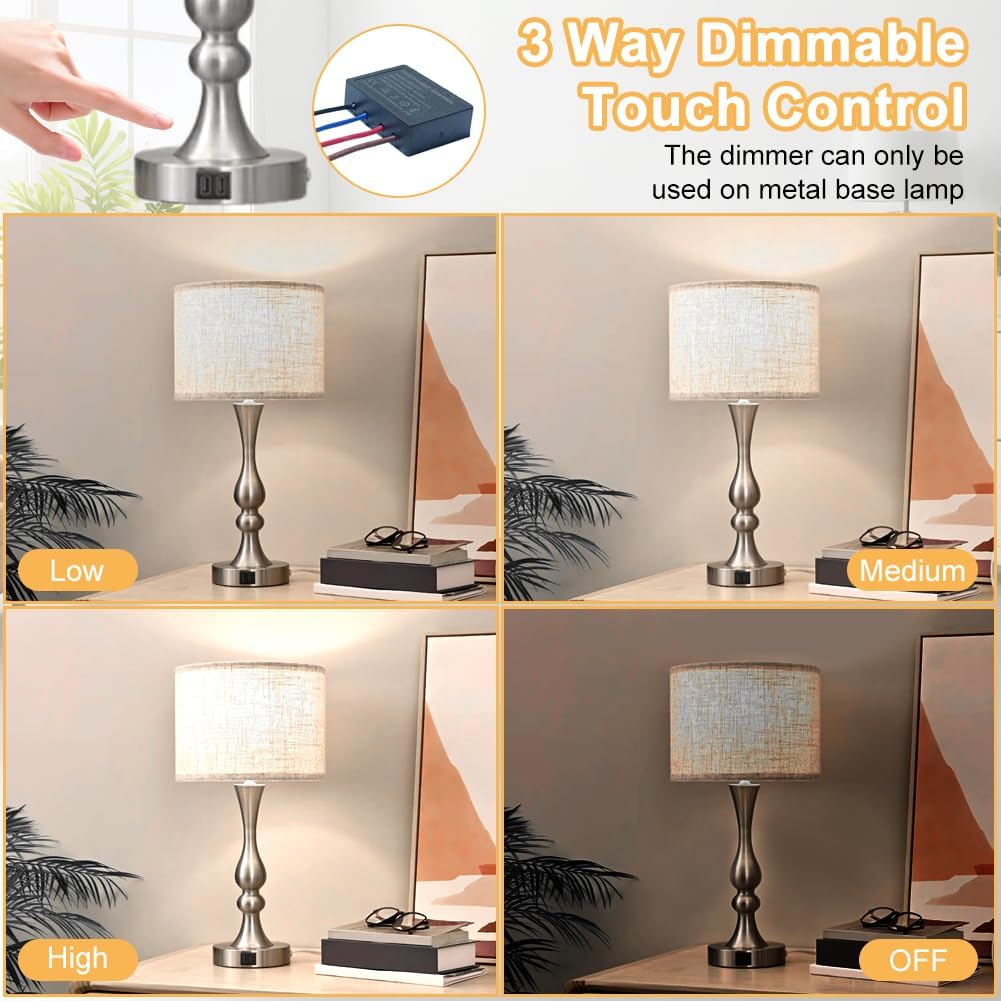 3 Way Touch Sensor Dimmer, Touch Dimmer Switch Desk Lamp Repair Kits Control Module, Replacement Sensor with 3 Levels Dimming Function Light Dimmer(Size:2 Pcs) - Image 5