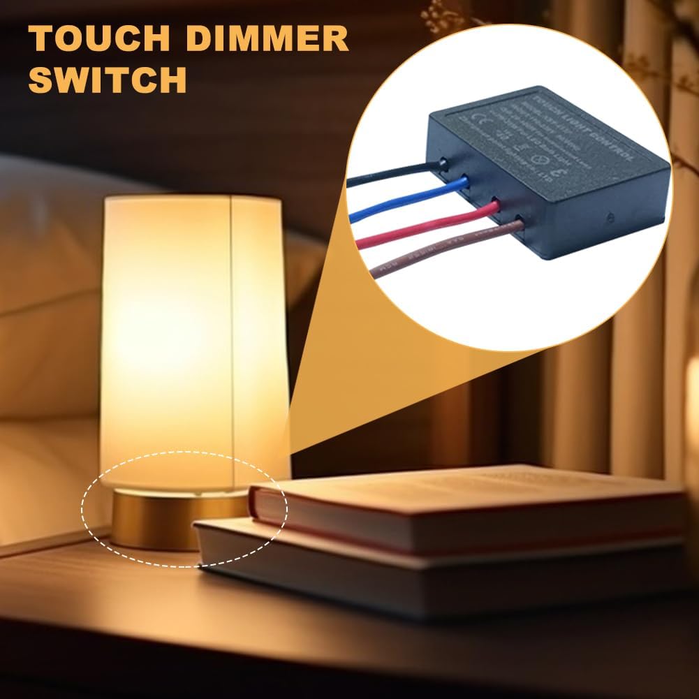 3 Way Touch Sensor Dimmer, Touch Dimmer Switch Desk Lamp Repair Kits Control Module, Replacement Sensor with 3 Levels Dimming Function Light Dimmer(Size:2 Pcs) - Image 6