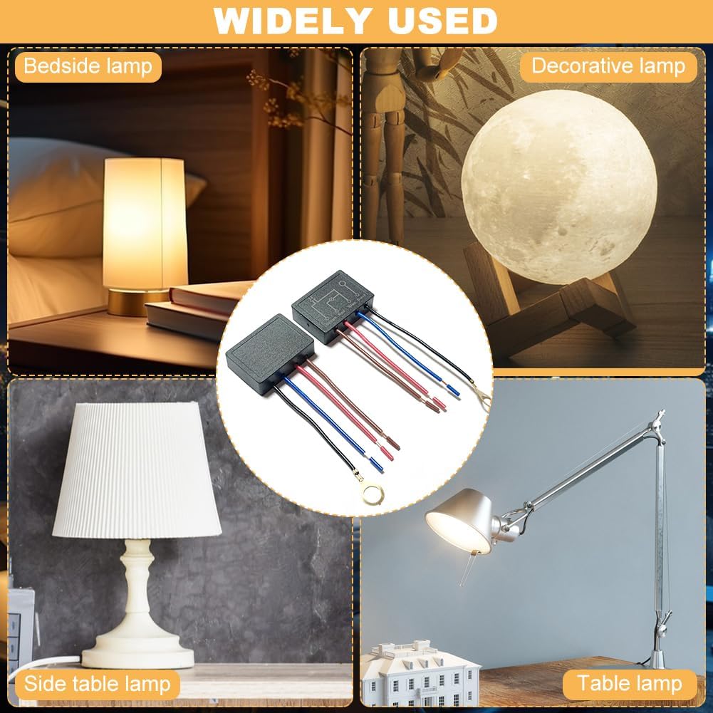 3 Way Touch Sensor Dimmer, Touch Dimmer Switch Desk Lamp Repair Kits Control Module, Replacement Sensor with 3 Levels Dimming Function Light Dimmer(Size:2 Pcs) - Image 8